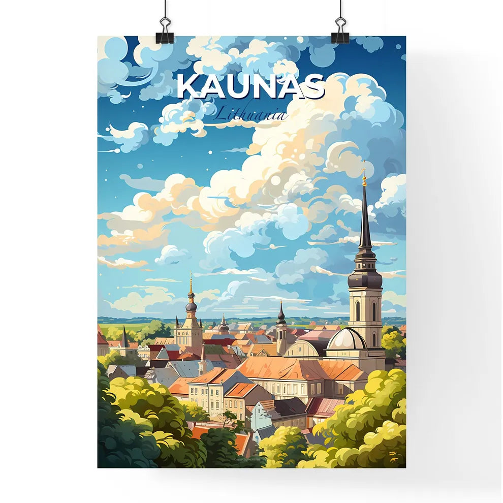 Kaunas Lithuania Skyline - A City With A Tow Poster