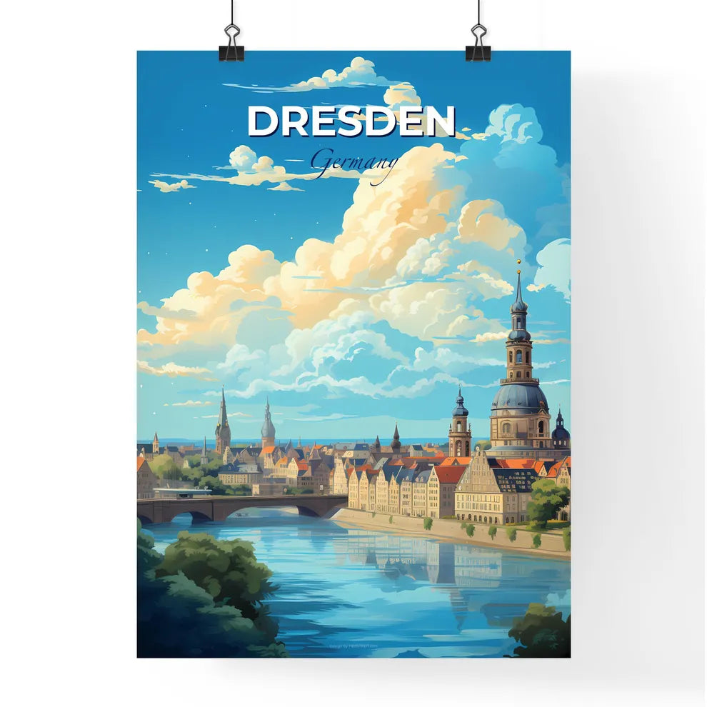 Dresden Germany Skyline - A City With A Bridge And A River - Customizable Travel Gift Default Title