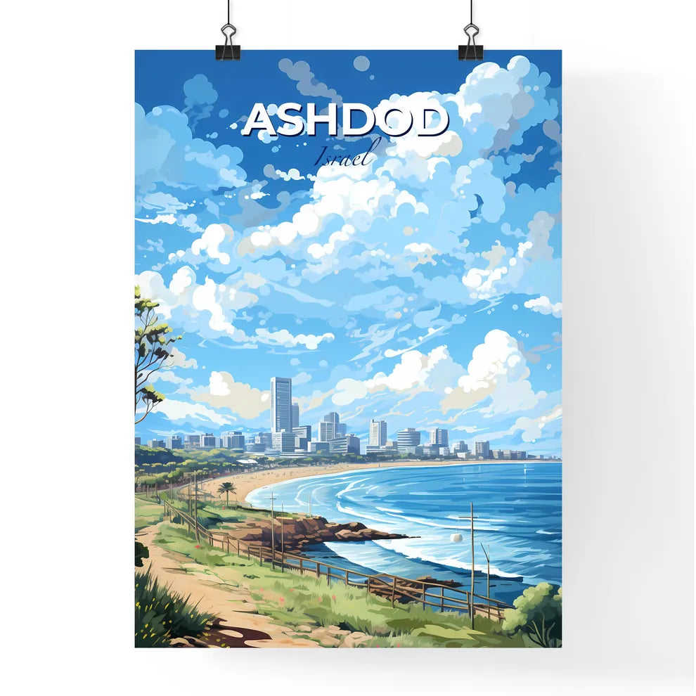 Ashdod Israel Skyline - A Beach With A City And A Body Of Water - Customizable Travel Gift Default Title