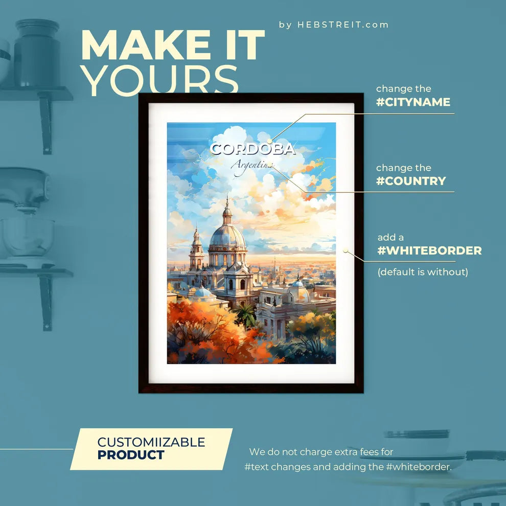 Cordoba Argentina Skyline - A City With A Ta Framed Print