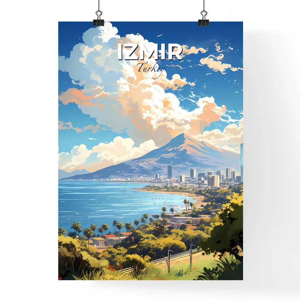 Izmir Turkey Skyline - A Landscape Of A City And A Mountain - Customizable Travel Gift Default Title