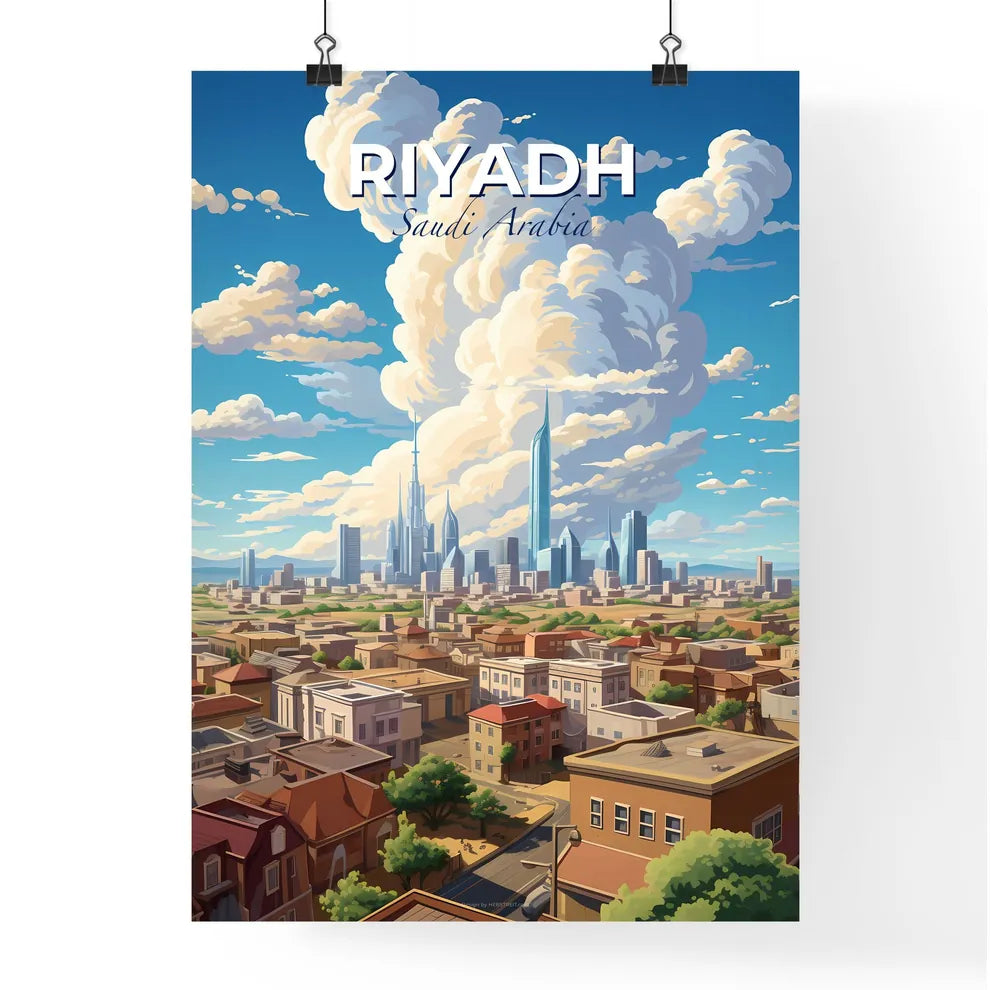 Riyadh Saudi Arabia Skyline - A City With Many Buildings And Clouds In The Sky - Customizable Travel Gift Default Title