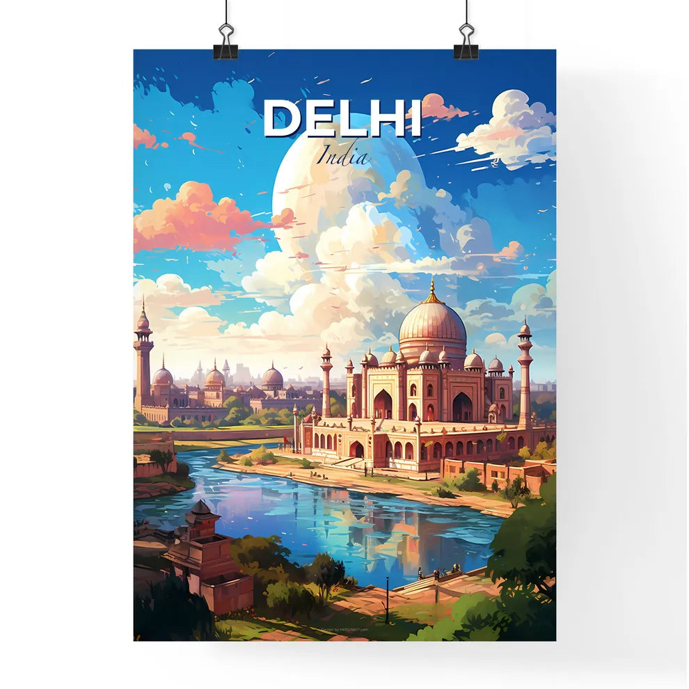 Delhi India Skyline - A Large Building With Towers And A River - Customizable Travel Gift Default Title