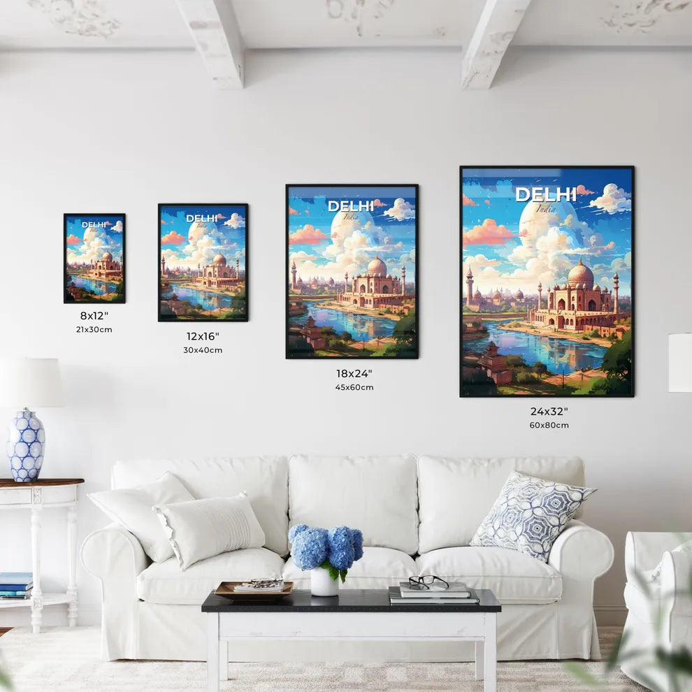 Delhi India Skyline - A Large Building With Towers And A River - Customizable Travel Gift Default Title