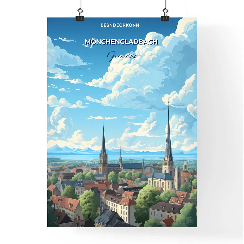 Monchengladbach Germany Skyline - A City With Many Towers And Trees - Customizable Travel Gift Default Title