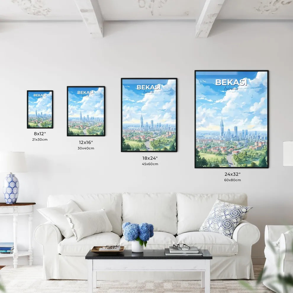 Bekasi Indonesia Skyline - A City Landscape With Trees And Buildings - Customizable Travel Gift Default Title