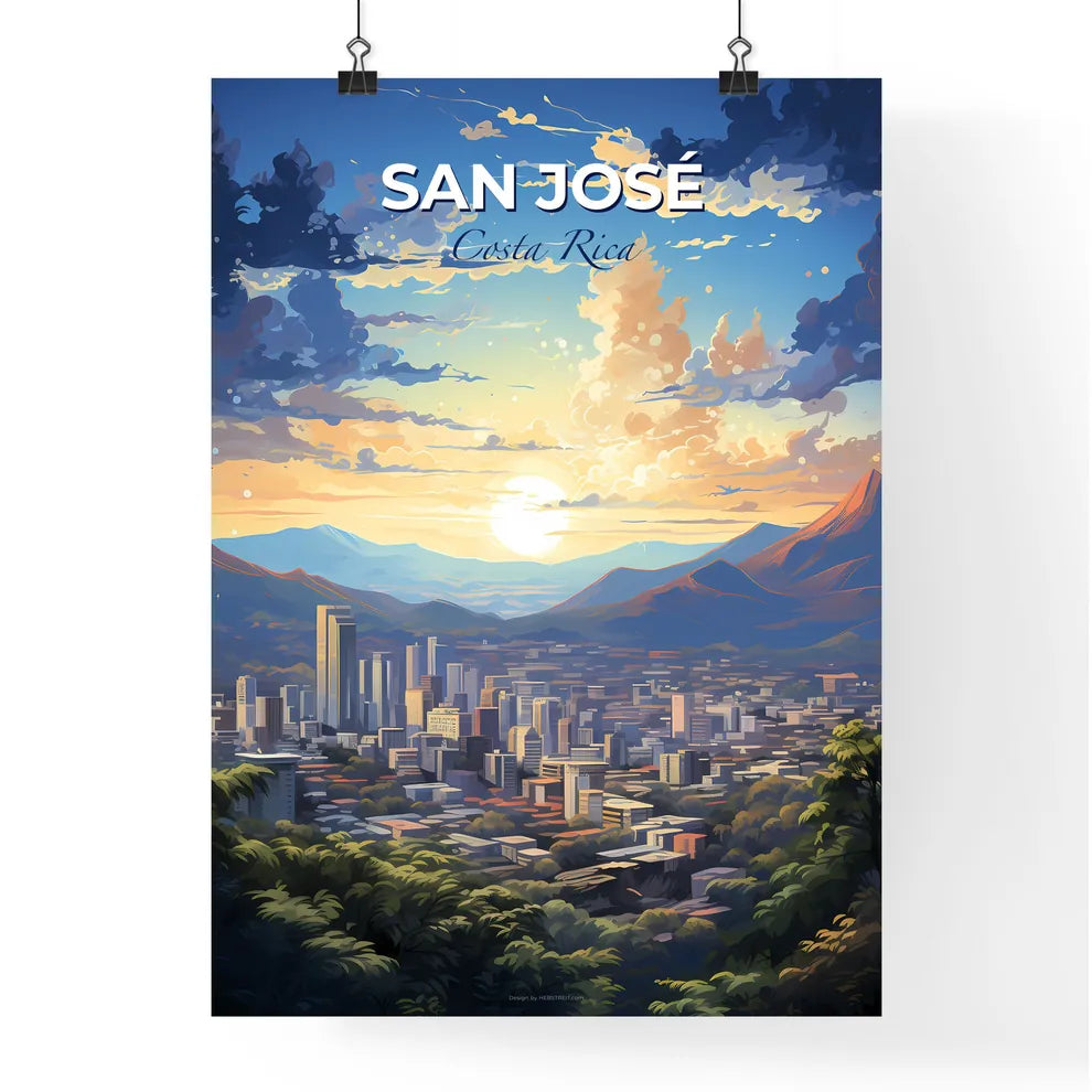 San José Costa Rica Skyline - A City Landscape With Mountains And Trees - Customizable Travel Gift Default Title