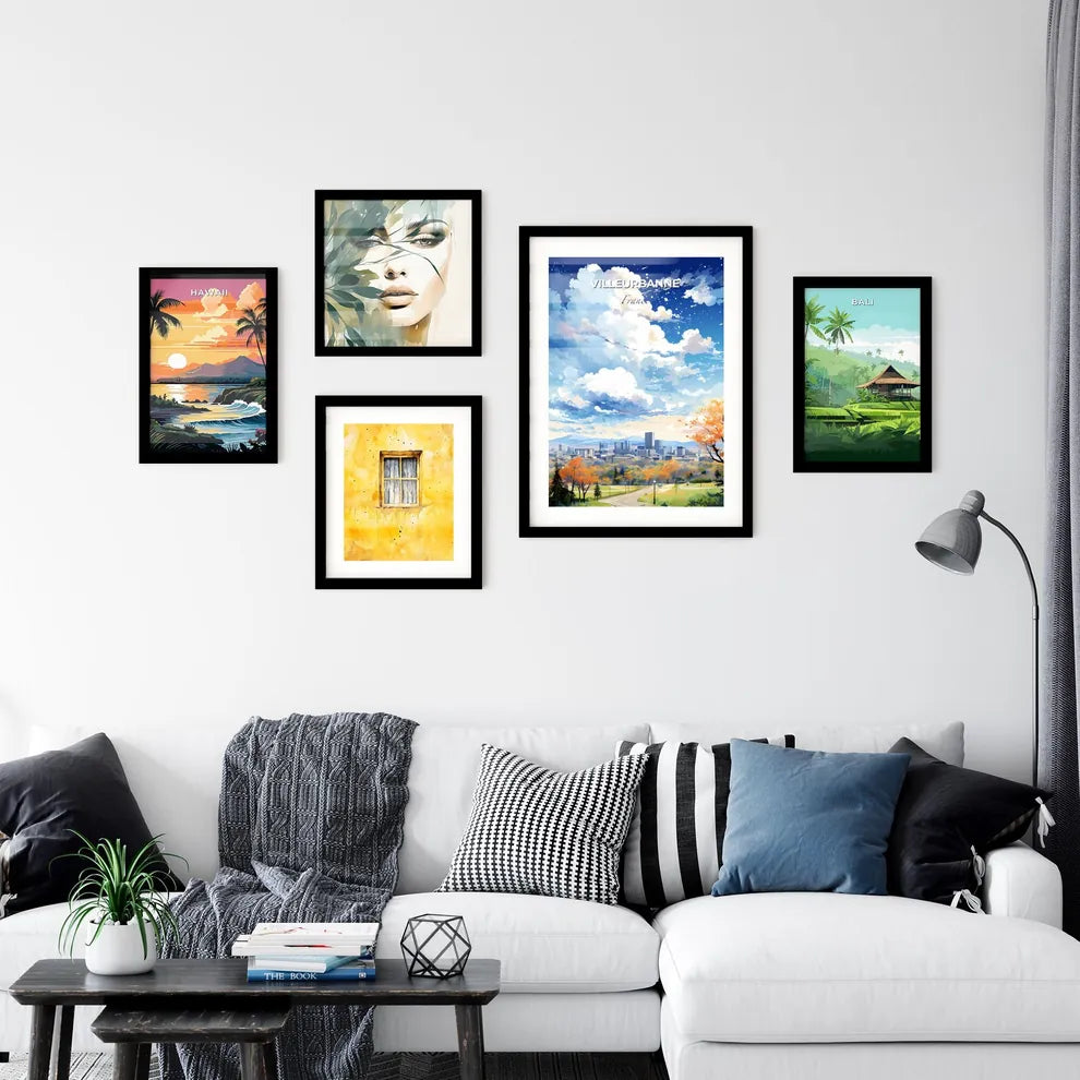 Villeurbanne France Skyline - A City Landscape With Trees And Buildings - Customizable Travel Gift Default Title