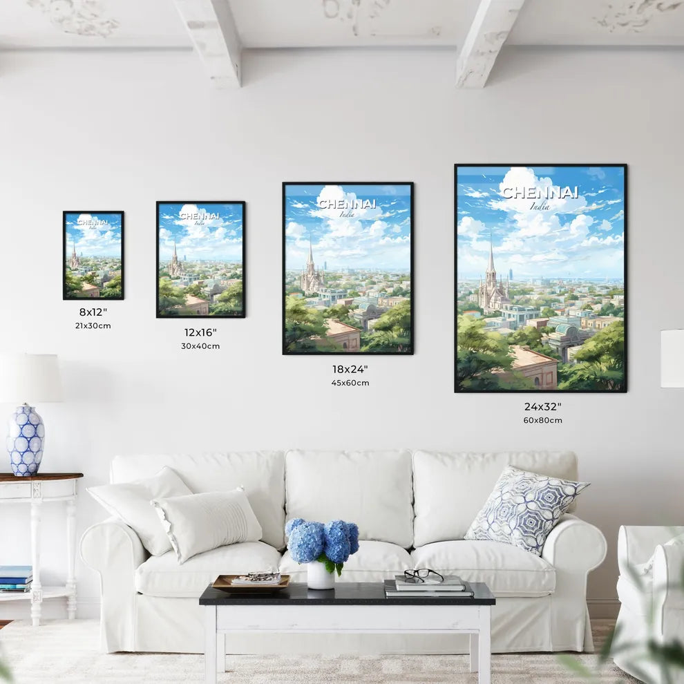 Chennai India Skyline - A City With A Tall Spire And Trees - Customizable Travel Gift Default Title
