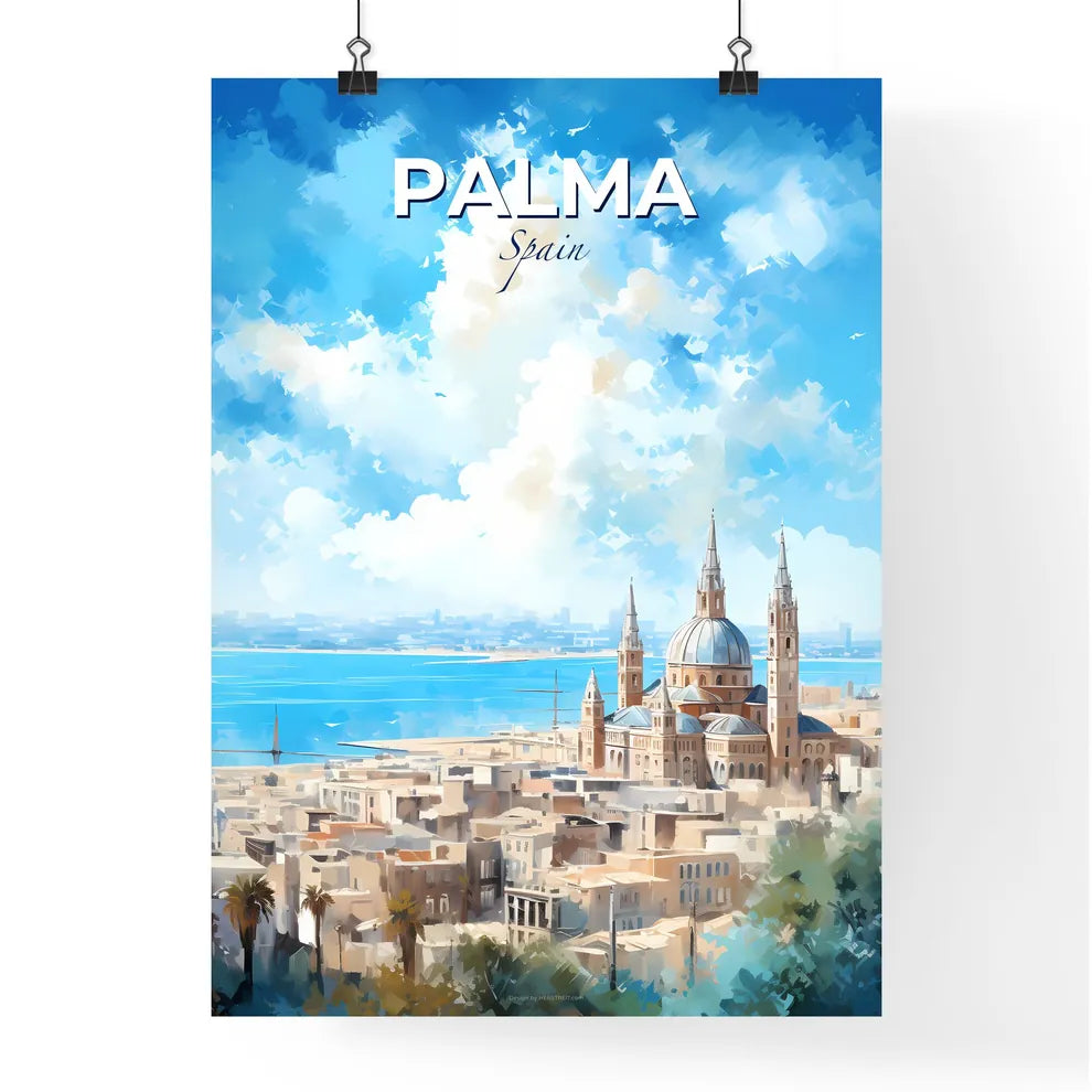 Palma Spain Skyline - A City With A Large Building And A Body Of Water - Customizable Travel Gift Default Title