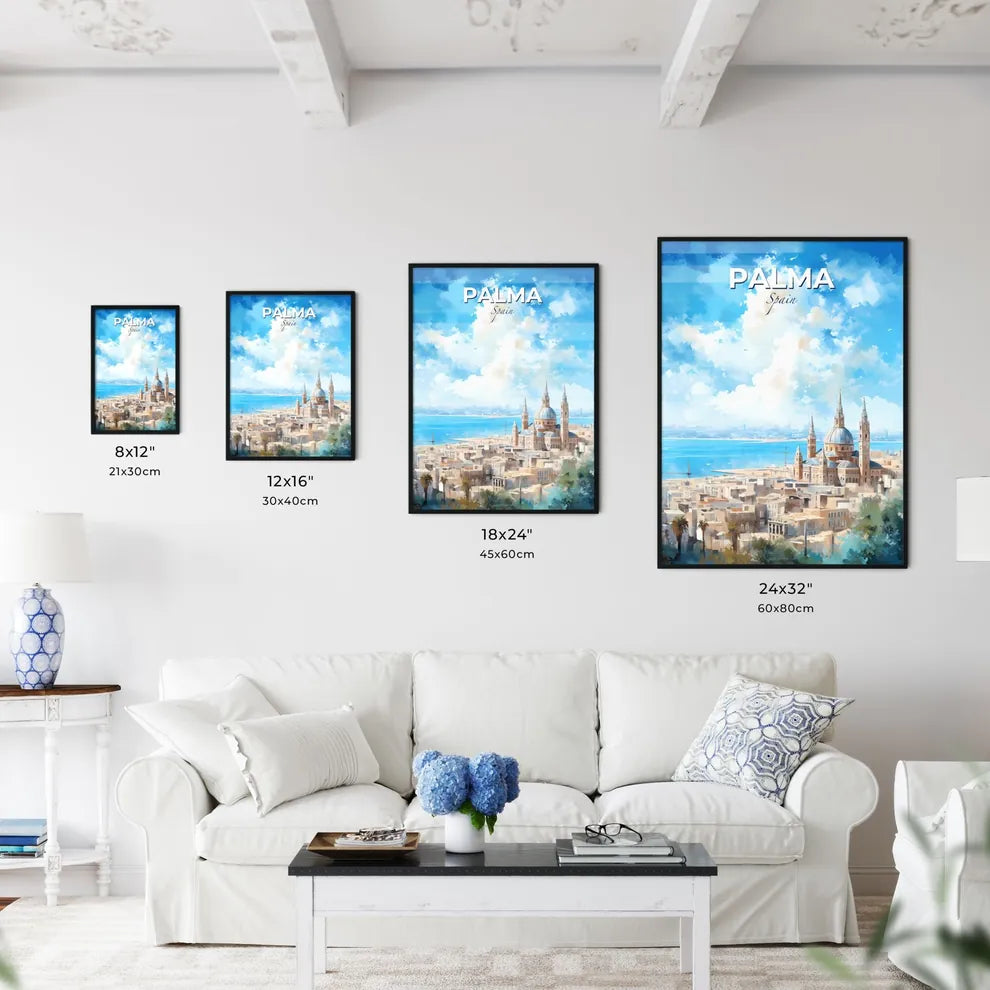 Palma Spain Skyline - A City With A Large Building And A Body Of Water - Customizable Travel Gift Default Title