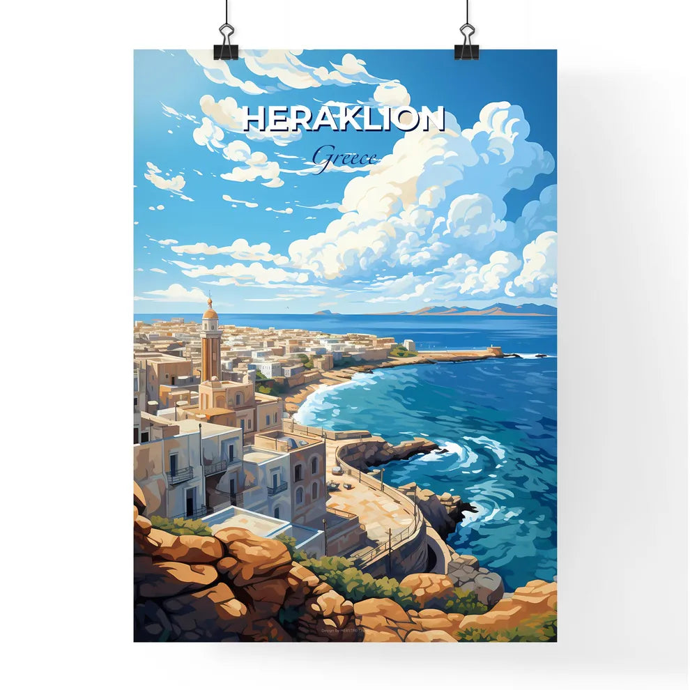 Heraklion Greece Skyline - A City On The Beach - Customizable Travel Gift Default Title