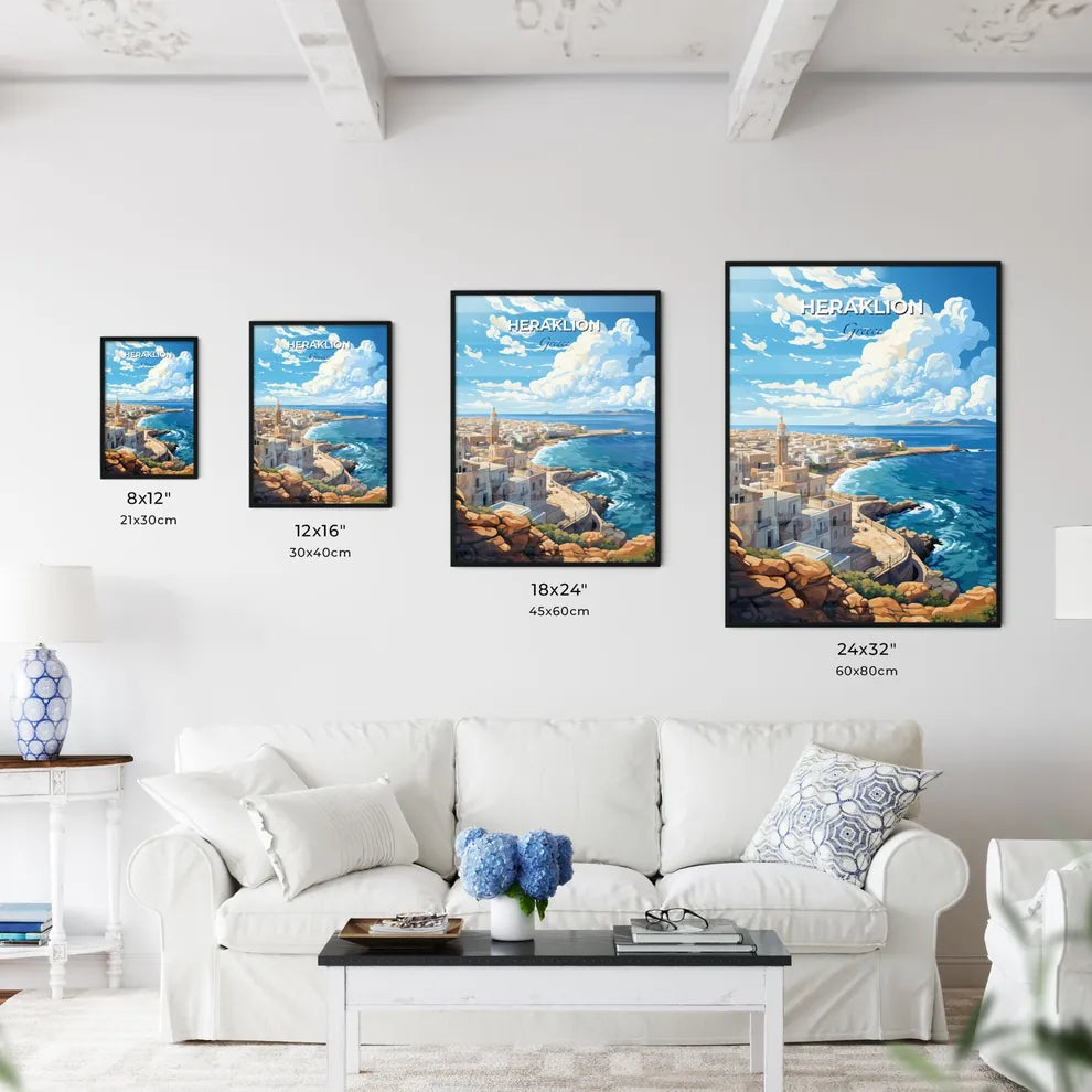 Heraklion Greece Skyline - A City On The Beach - Customizable Travel Gift Default Title