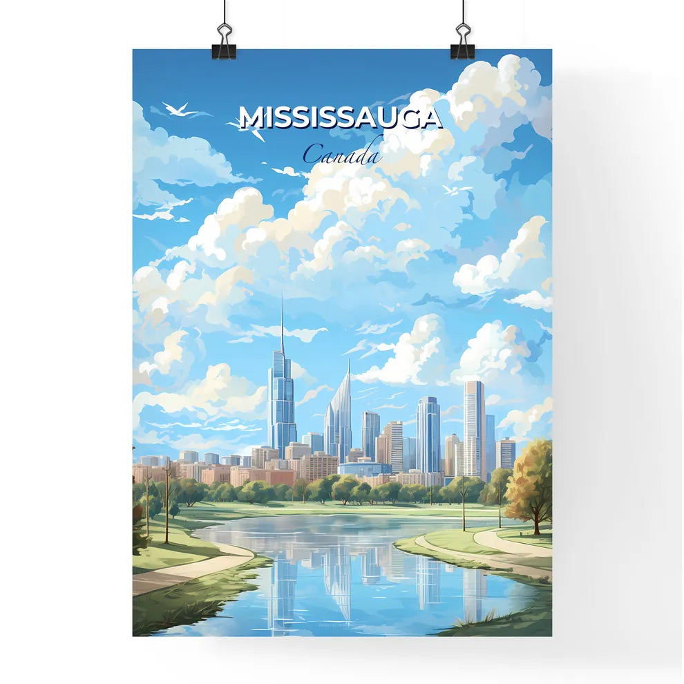Mississauga Canada Skyline - A Cityscape With Trees And A Lake - Customizable Travel Gift Default Title