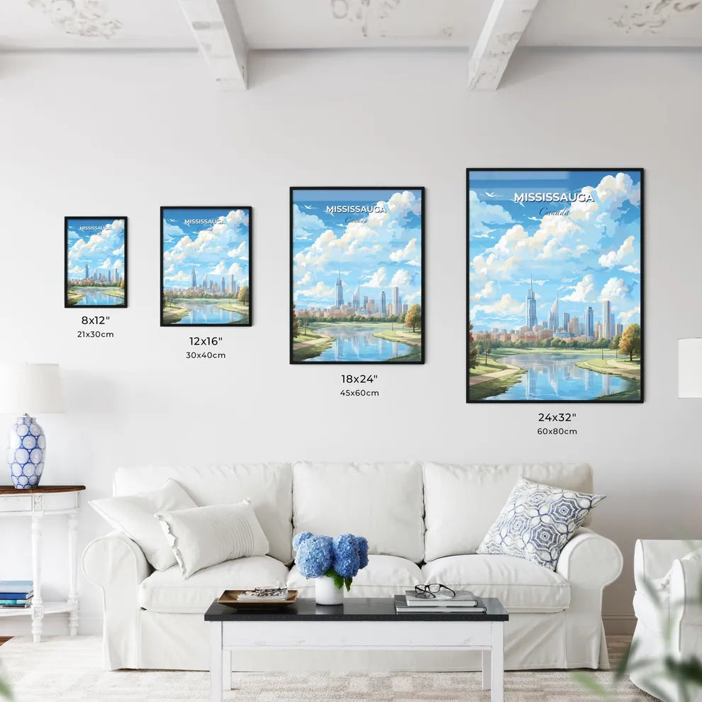 Mississauga Canada Skyline - A Cityscape With Trees And A Lake - Customizable Travel Gift Default Title