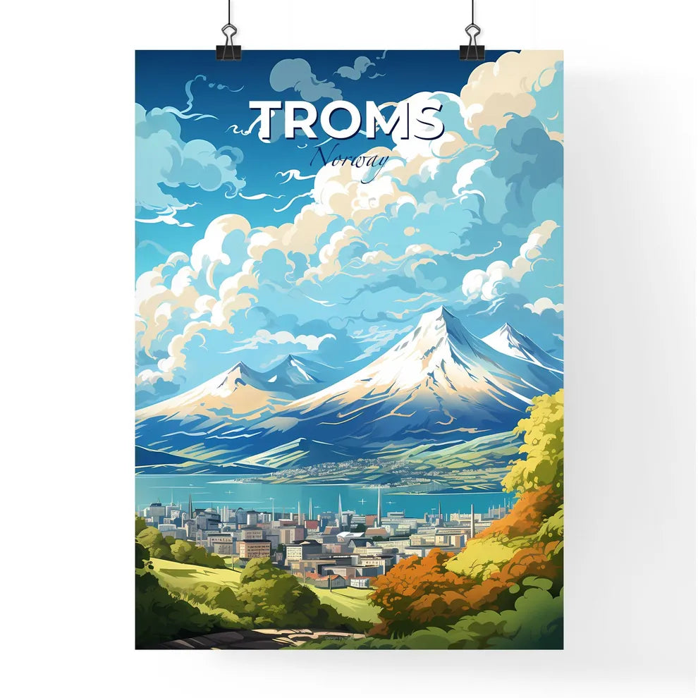 Troms Norway Skyline - A City And Mountains With Trees And Water - Customizable Travel Gift Default Title