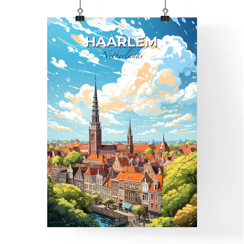 Haarlem Netherlands Skyline - A City With A Tall Tower - Customizable Travel Gift Default Title