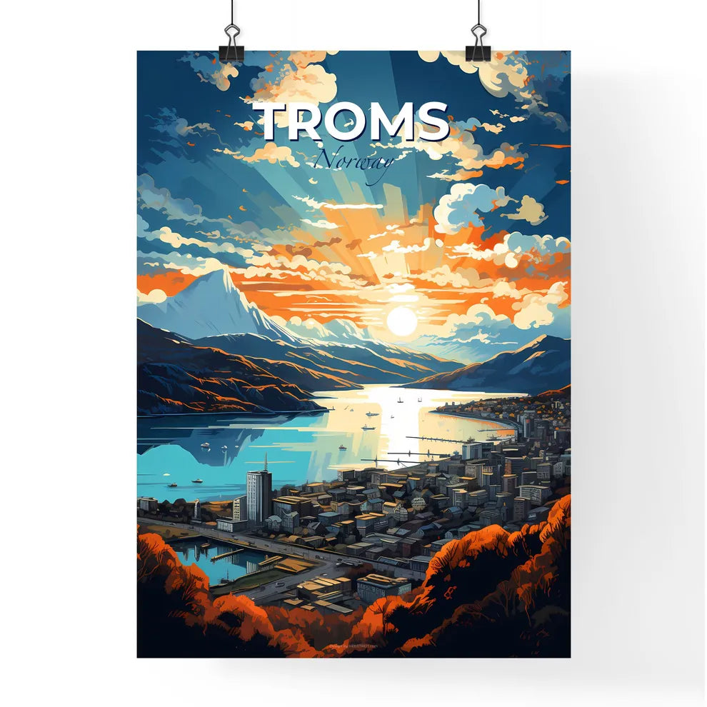 Troms Norway Skyline - A City Next To A Lake - Customizable Travel Gift Default Title