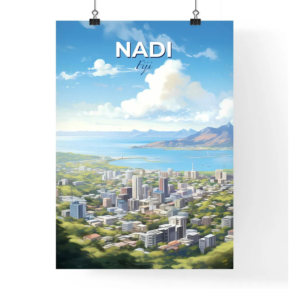 Nadi Fiji Skyline - A City By The Water - Customizable Travel Gift Default Title