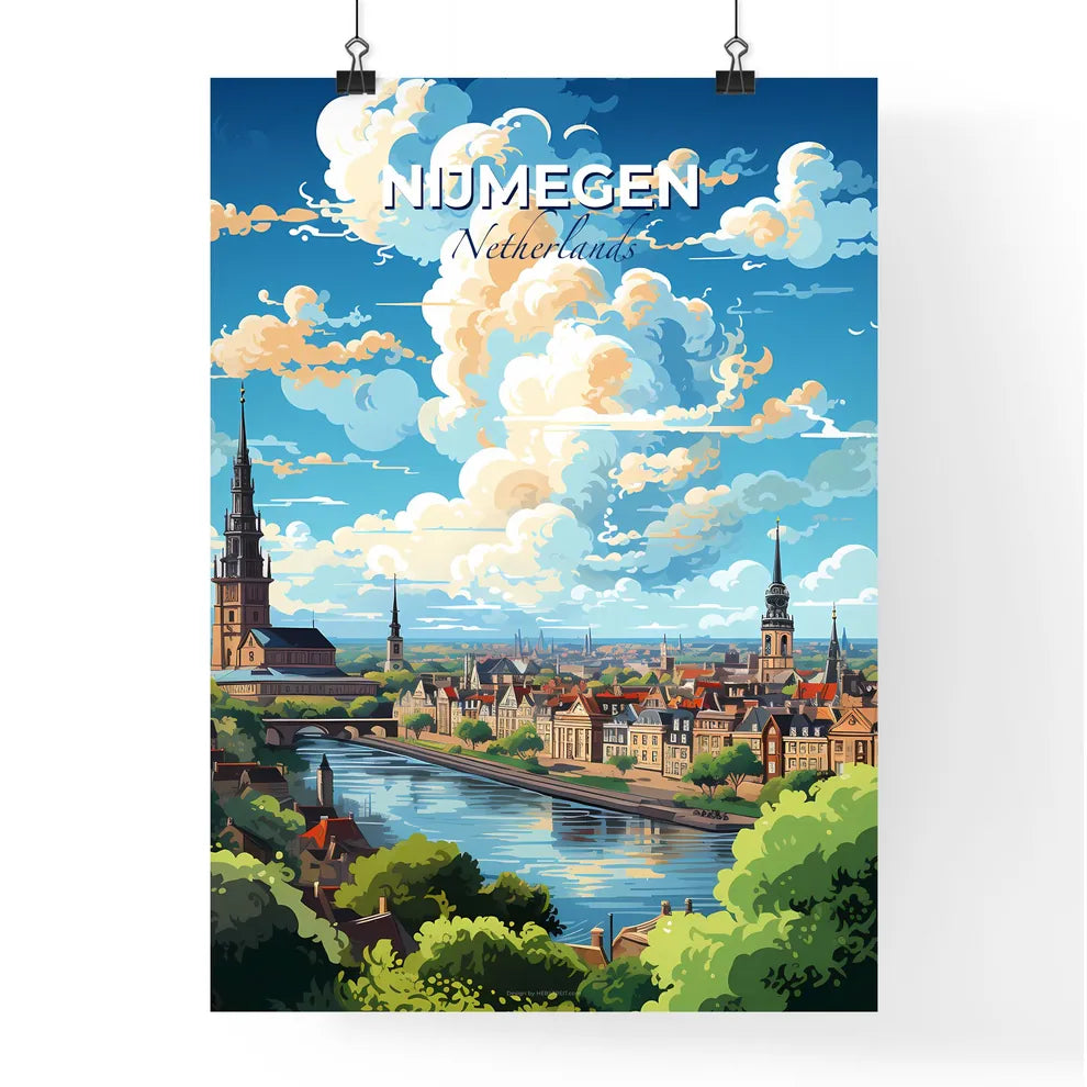 Nijmegen Netherlands Skyline - A City With A River And Trees - Customizable Travel Gift Default Title