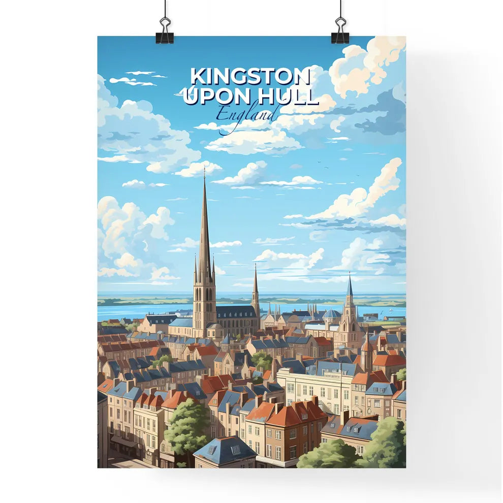 Kingston upon Hull England Skyline - A City With A Tall Spire And A Body Of Water - Customizable Travel Gift Default Title
