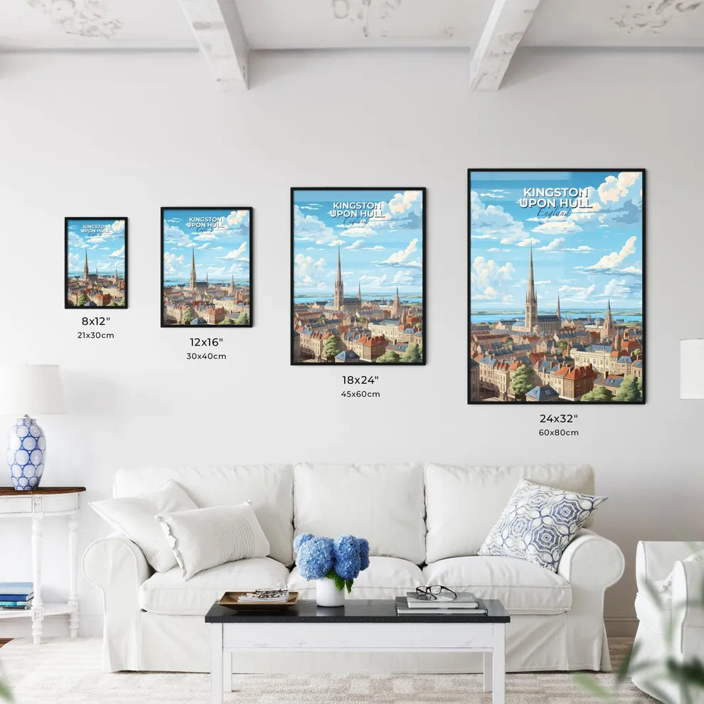 Kingston upon Hull England Skyline - A City With A Tall Spire And A Body Of Water - Customizable Travel Gift Default Title