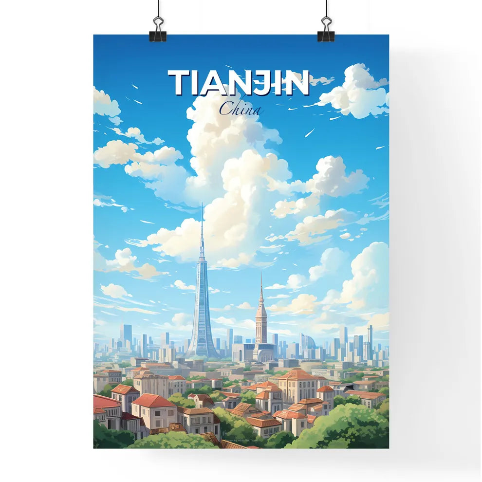 Tianjin China Skyline - A City With Tall Buildings And Clouds In The Sky - Customizable Travel Gift Default Title