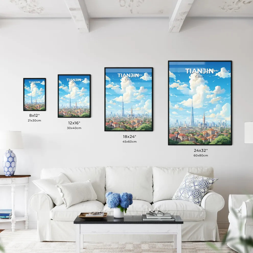 Tianjin China Skyline - A City With Tall Buildings And Clouds In The Sky - Customizable Travel Gift Default Title