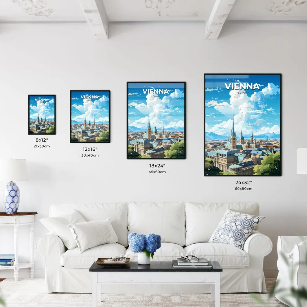 Vienna Austria Skyline - A City With A Steeple And Mountains In The Background - Customizable Travel Gift Default Title