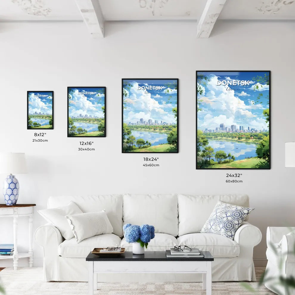 Donetsk Ukraine Skyline - A Cityscape With Trees And A Lake - Customizable Travel Gift Default Title