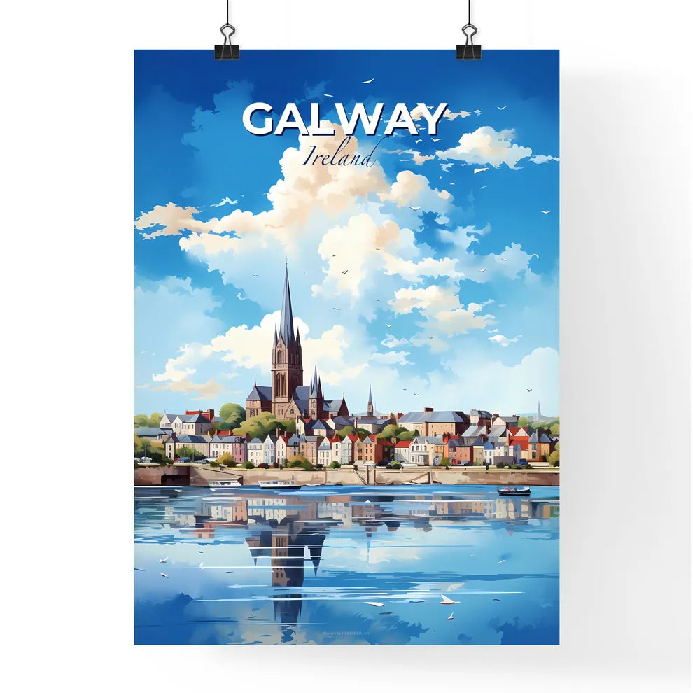 Galway Ireland Skyline - A City With A Church And A Body Of Water - Customizable Travel Gift Default Title