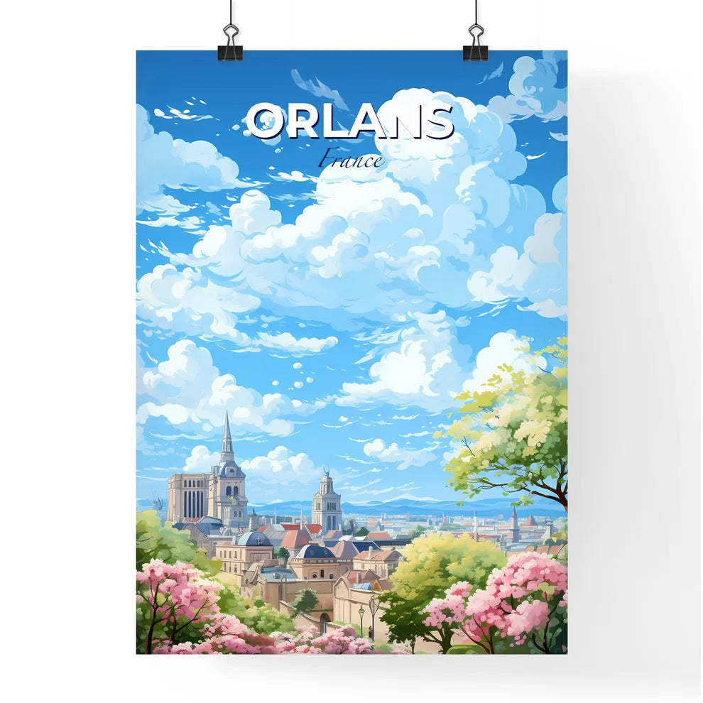 Orlans France Skyline - A Landscape Of A City With Trees And Buildings - Customizable Travel Gift Default Title