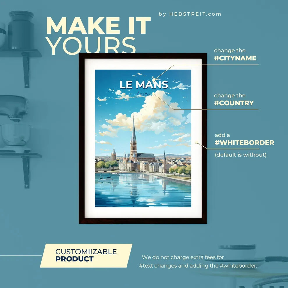 Le Havre France Skyline - A City With A Tall Tower And A Body Of Water - Customizable Travel Gift Default Title