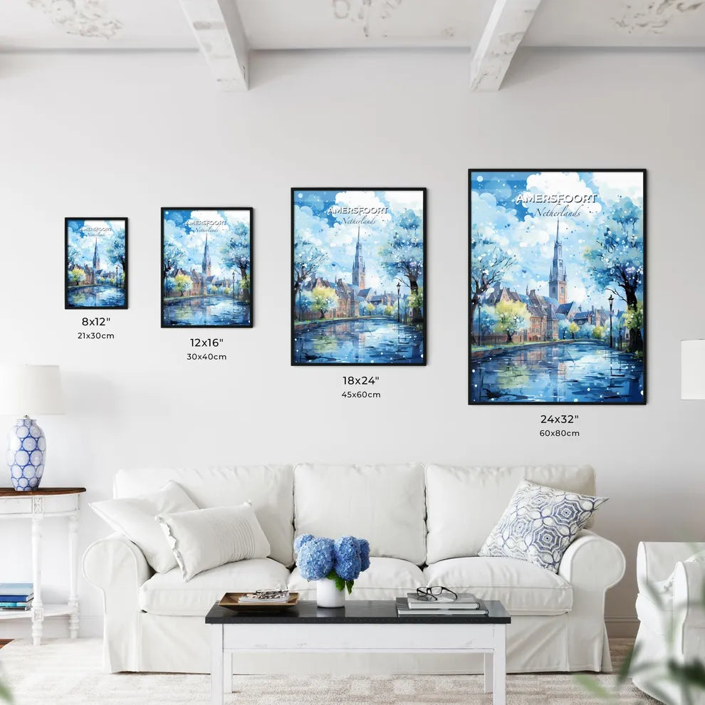 Amersfoort Netherlands Skyline - A Water Way With Trees And A Church Tower - Customizable Travel Gift Default Title