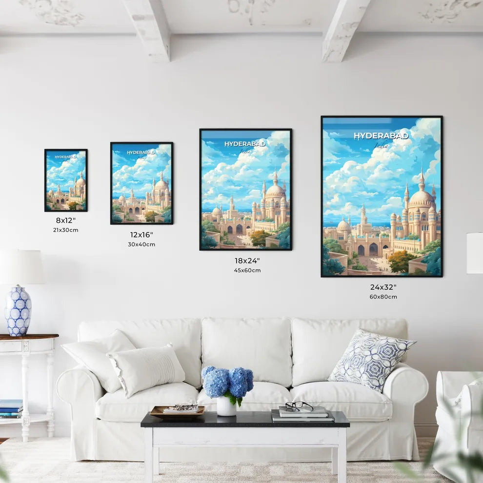 Hyderabad India Skyline - A Large Building With Towers And A Large Courtyard - Customizable Travel Gift Default Title