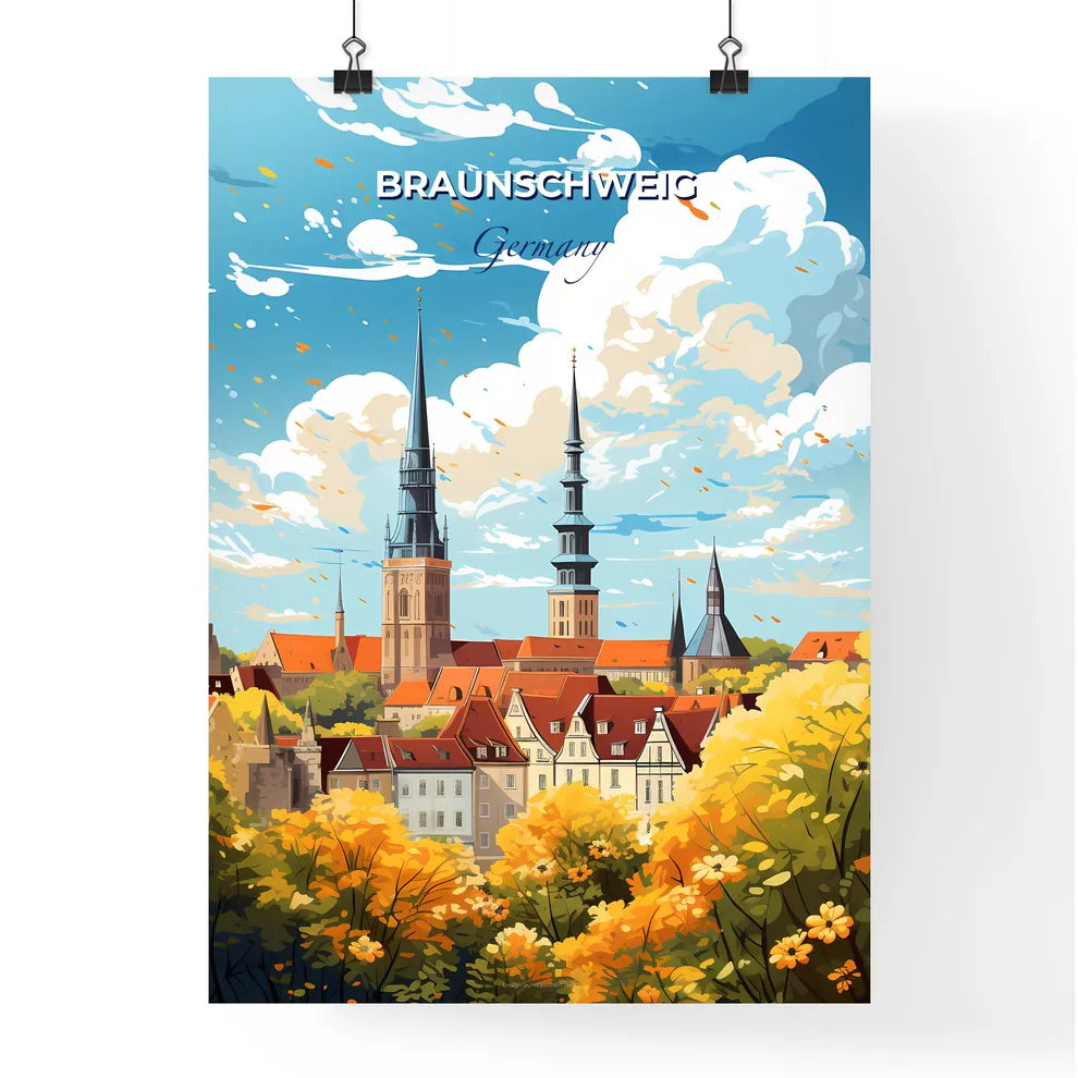 Braunschweig Germany Skyline - A City With Towers And Buildings - Customizable Travel Gift Default Title