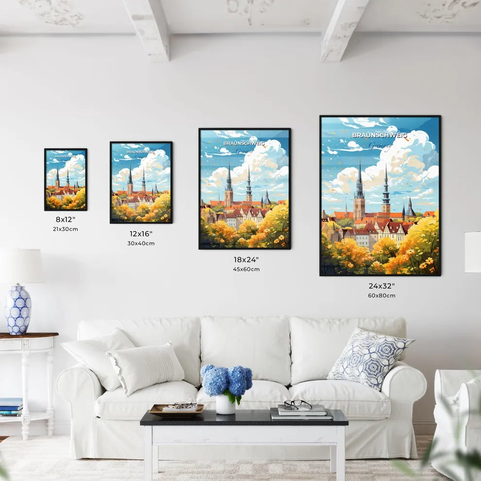 Braunschweig Germany Skyline - A City With Towers And Buildings - Customizable Travel Gift Default Title