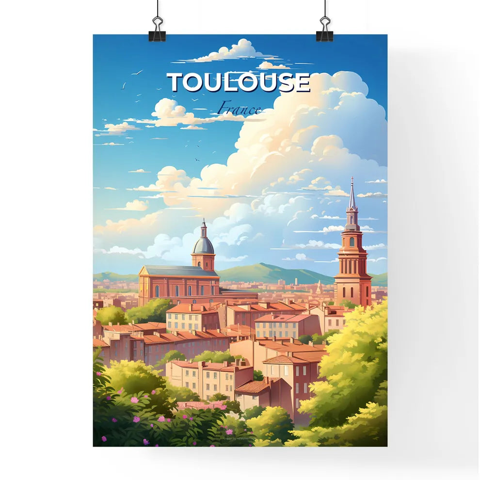 Toulouse France Skyline - A City With Towers And Trees - Customizable Travel Gift Default Title
