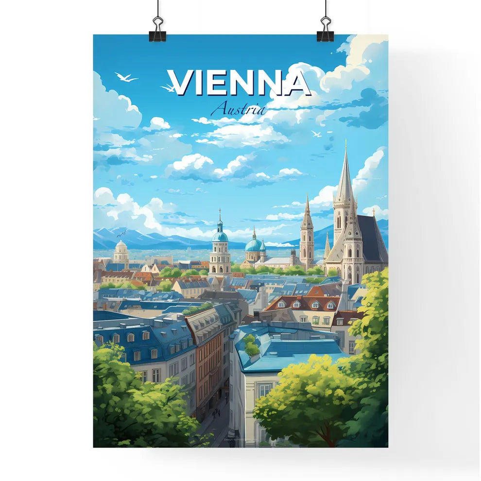 Vienna Austria Skyline - A City With Many Buildings And Trees - Customizable Travel Gift Default Title
