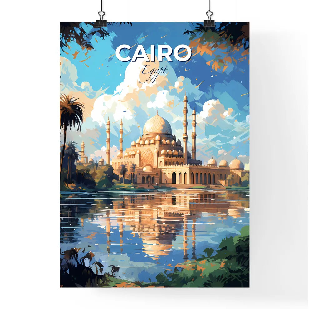 Cairo Egypt Skyline - A Large Building With Towers And A Body Of Water - Customizable Travel Gift Default Title