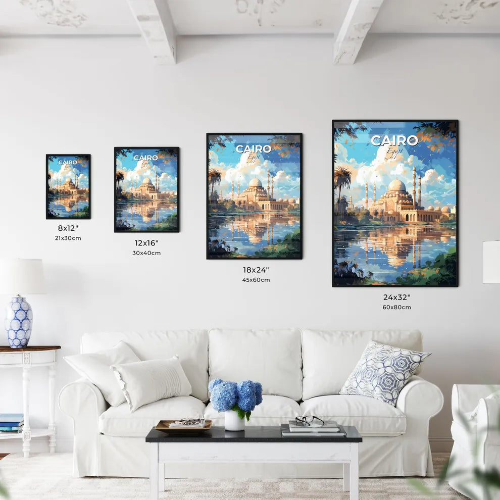 Cairo Egypt Skyline - A Large Building With Towers And A Body Of Water - Customizable Travel Gift Default Title