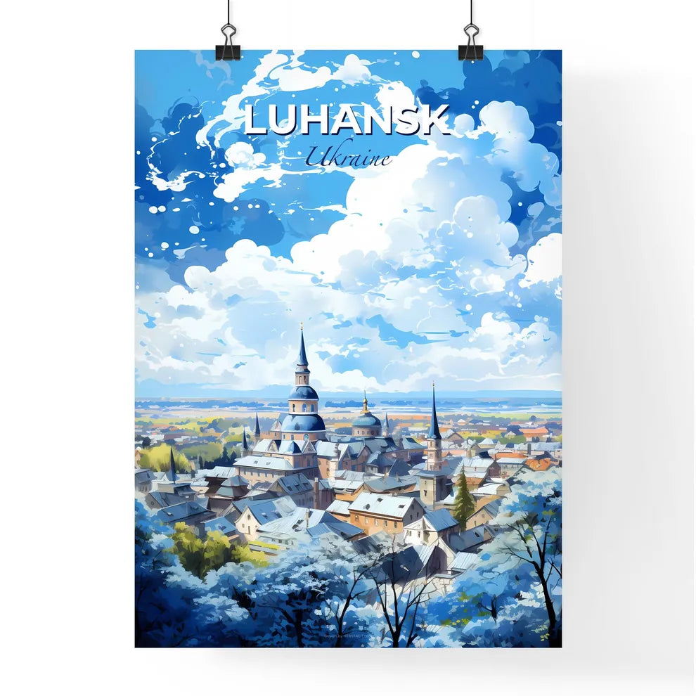 Luhansk Ukraine Skyline - A City With Many Towers And Trees - Customizable Travel Gift Default Title