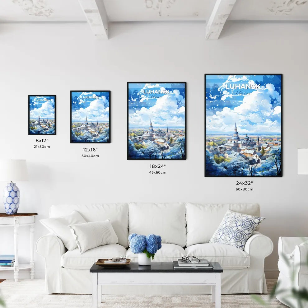 Luhansk Ukraine Skyline - A City With Many Towers And Trees - Customizable Travel Gift Default Title