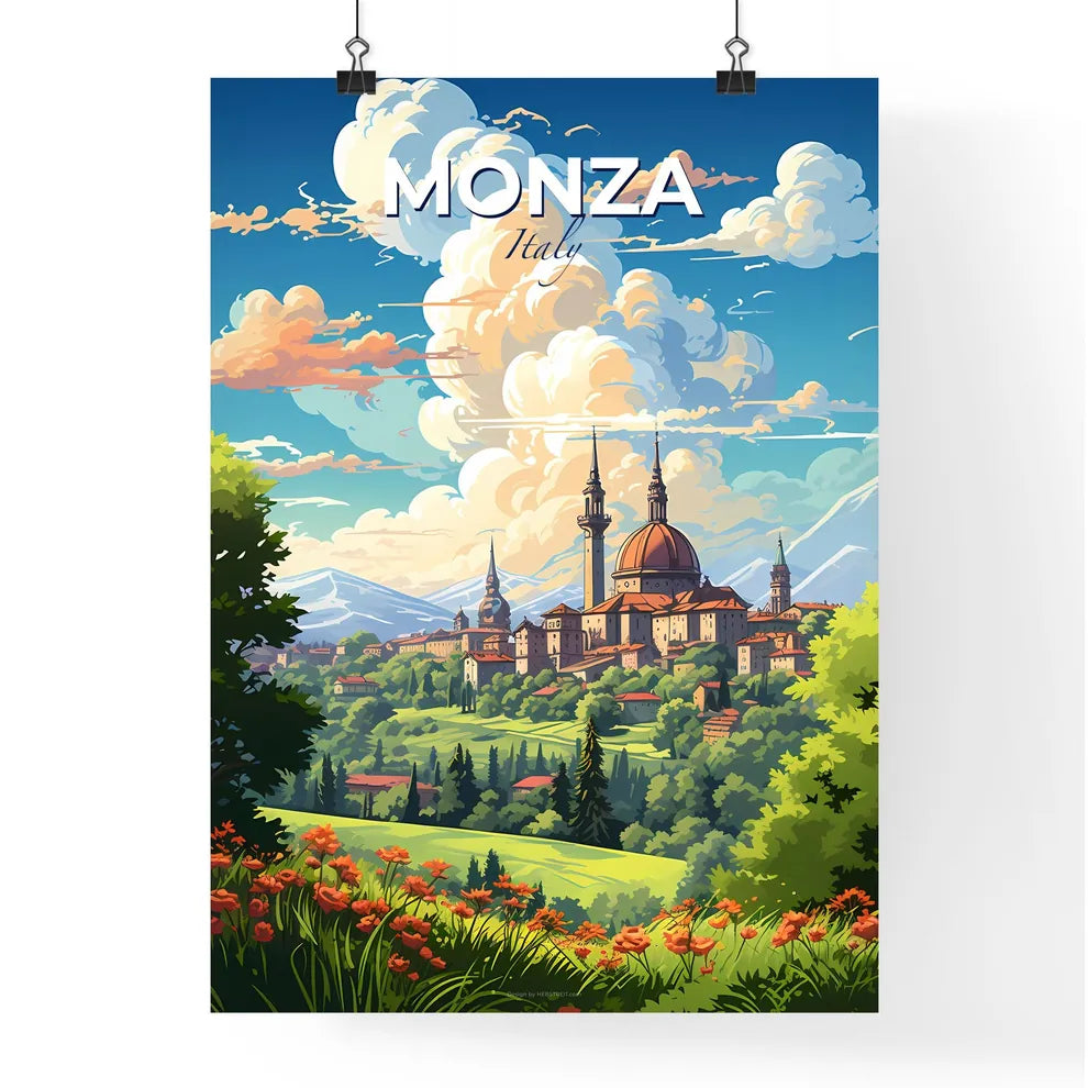 Monza Italy Skyline - A Landscape With A Castle And Trees - Customizable Travel Gift Default Title