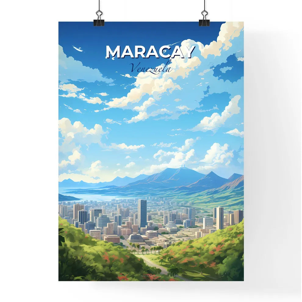 Maracay Venezuela Skyline - A Landscape Of A City With Mountains And Trees - Customizable Travel Gift Default Title