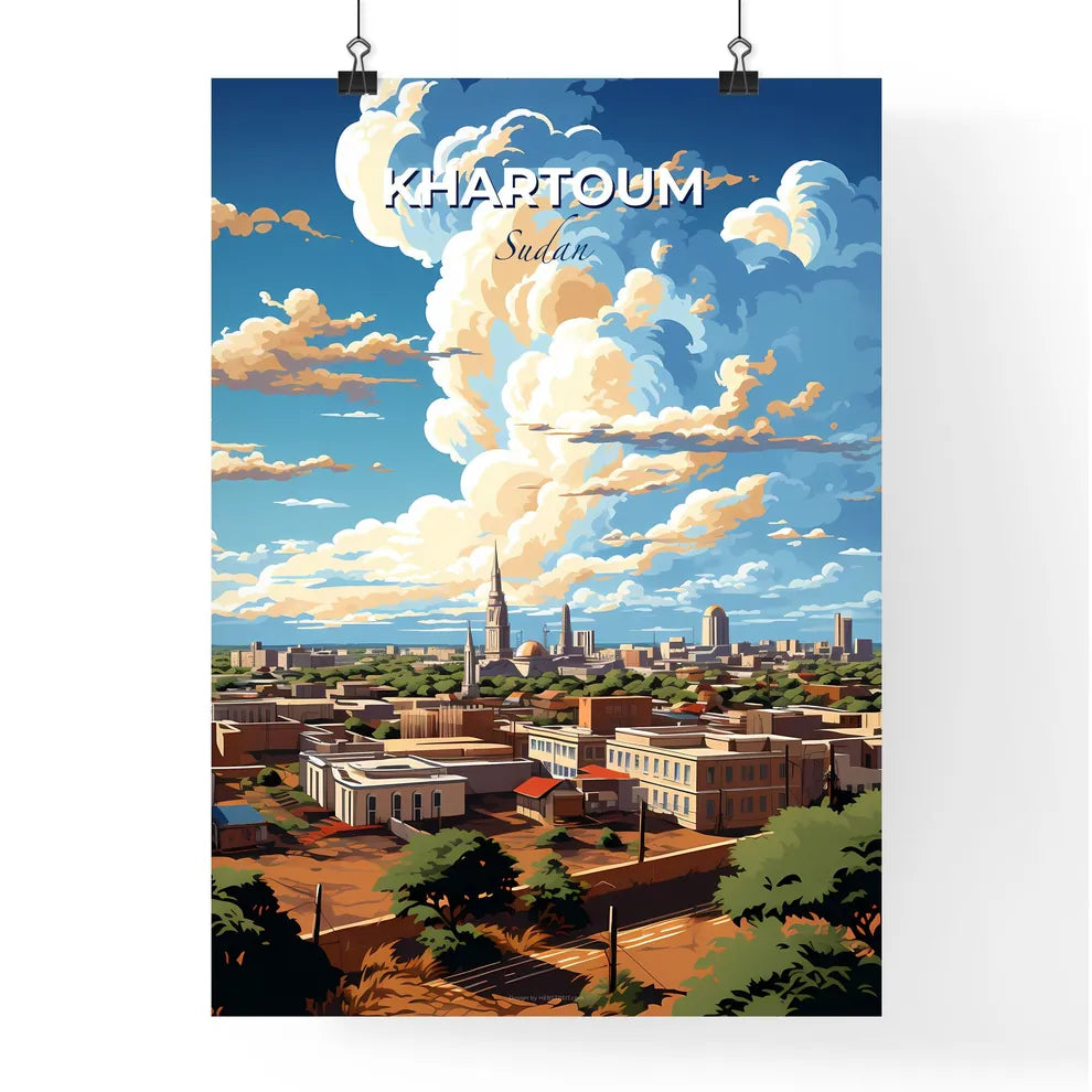 Khartoum Sudan Skyline - A City With Trees And Buildings - Customizable Travel Gift Default Title