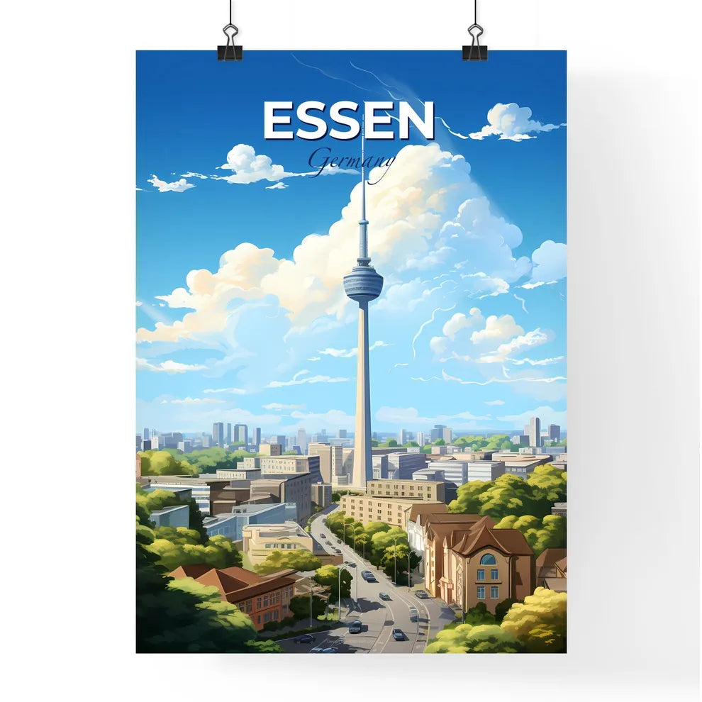 Essen Germany Skyline - A Large Tower In A City - Customizable Travel Gift Default Title