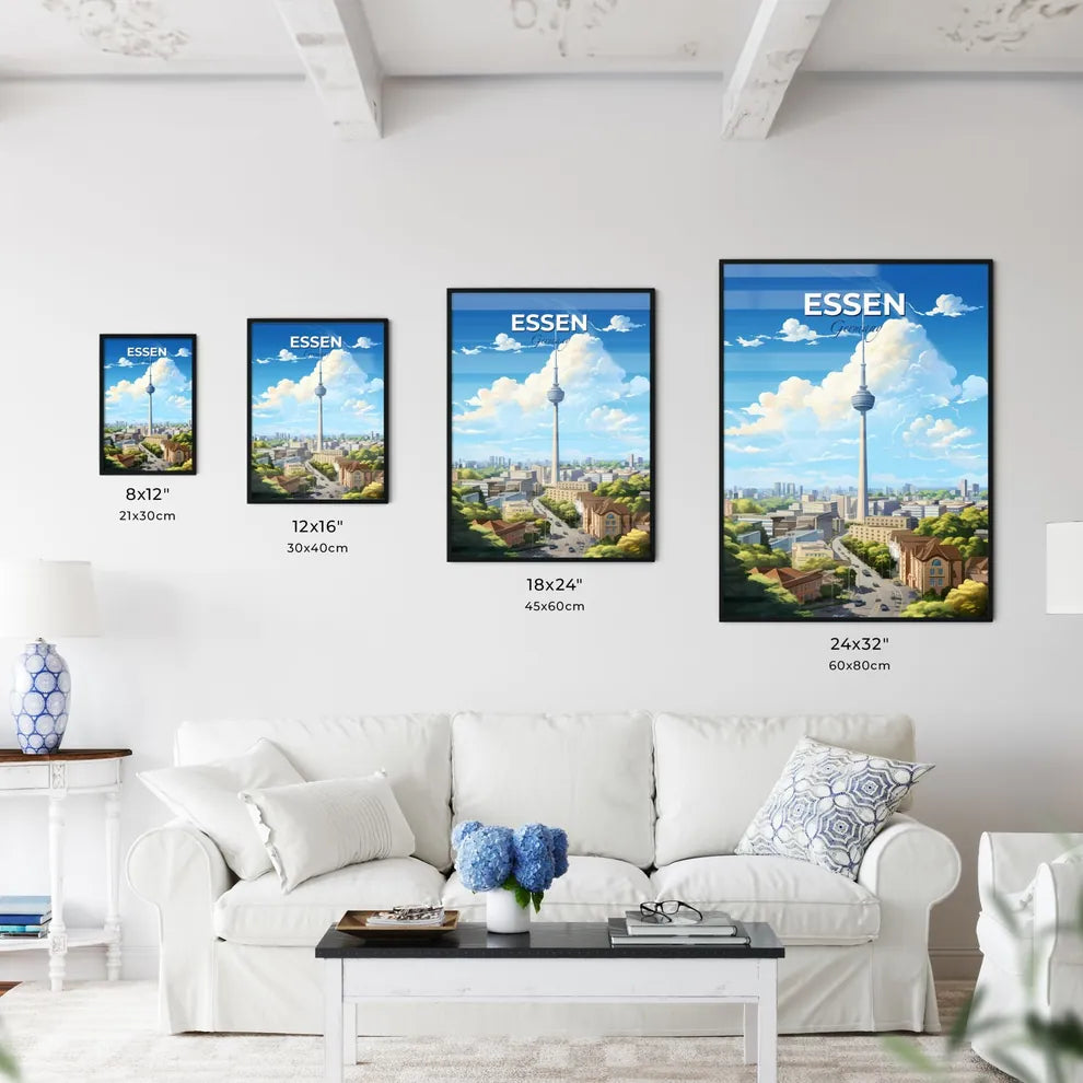 Essen Germany Skyline - A Large Tower In A City - Customizable Travel Gift Default Title