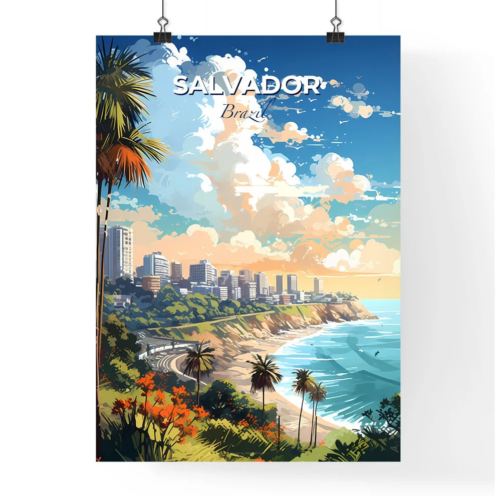 Salvador Brazil Skyline - A City On A Beach - Customizable Travel Gift Default Title