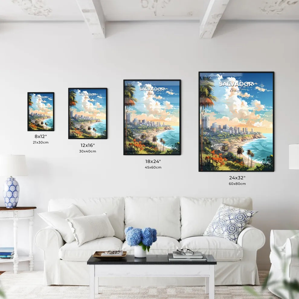 Salvador Brazil Skyline - A City On A Beach - Customizable Travel Gift Default Title